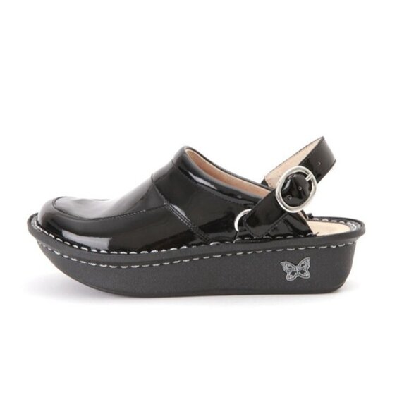 Alegria‎ 12 Kids Black Patent Clogs Mules Slides LOU 101 LOUISE Seville - Picture 2 of 10